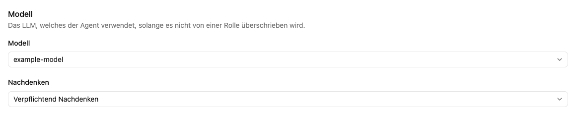 Modellauswahl mit Einstellung für Nachdenken